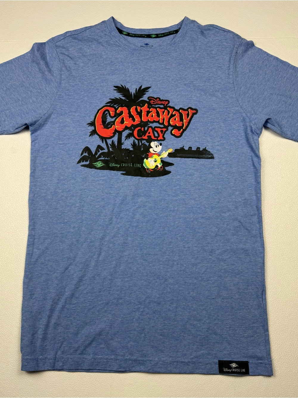 Disney Cruise Line Castaway Cay Mickey Mouse Blue T-Shirt Size S